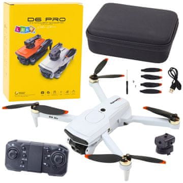 Drone D6 PRO kamera LED svjetla aplikacija svijetlo siva