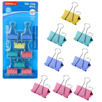 slomart Set spajalica za papir LEAN, šarene, 8 komada, 25 mm