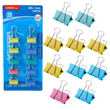 slomart Set spajalica za papir LEAN, šarene, 10 komada, 19 mm