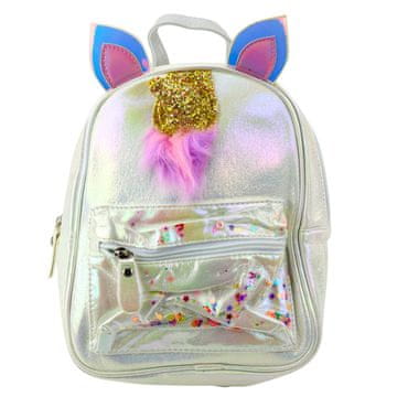 slomart Dječji ruksak LEAN s rogom jednoroga, pokretni konfeti, biserni, 25 cm