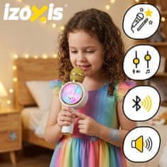 Izoxis Izoxis 27047 bežični dječji karaoke mikrofon s Bluetoothom i RGB osvjetljenjem, bijeli
