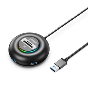 Orico YXR5-U3 HUB USB adapter - 3x USB 3.0 / čitač SD kartica 1.8m, crni