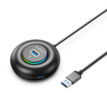 Orico YXR4-U3 HUB USB adapter - 3x USB 3.0 / 3.5mm jack 0.3m, crni