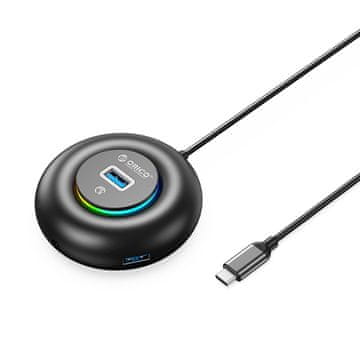 Orico YXR4-C3 HUB USB-C adapter - 3x USB 3.0 / 3.5mm jack 1.8m, crni
