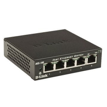 D-Link Prekidač DES-105 5 port, 10/100 Mb/s