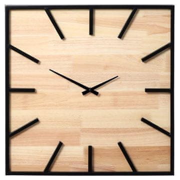 Autronic Zidni sat Wall clock - square, made of metal and rubber wood (FA23-017)