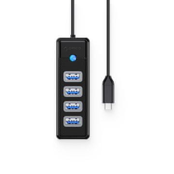 Orico PW4U-C3 HUB USB-C adapter - 4x USB 3.0 1m, crni