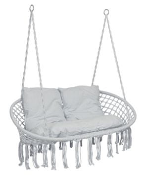 Viseća stolica Stork's Nest LAGOS, siva, s jastucima