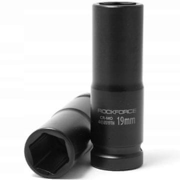 ROCKFORCE Duboki udarni nasadni ključ 1/2" 19 mm 6-kraki Cr-Mo TANKOSTIJENSKI