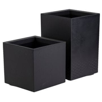 Set Betonique posuda za biljke na kotačima 40 cm, reciklirajuće, crne, 2 kom.