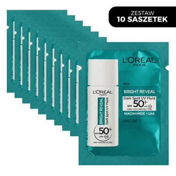 L’Oréal Loreal Bright Reveal serum za lice za smanjenje diskoloracija UV Fluid SPF50+ Niacinamid i LHA kiselina (vrećica) - 1.5ml x 10 komada