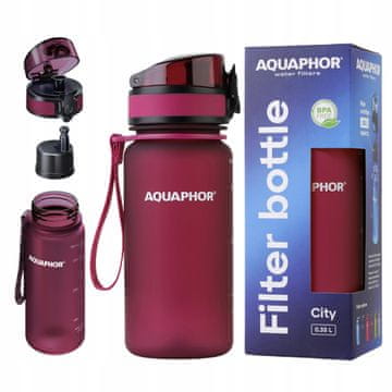 Aquaphor Boca s filtrom za vodu Aquaphor City 350 ml bordo, boca za trening
