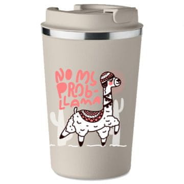 Vrhunska termo šalica s tiskom NO MY PROBLEM LAMA za kavu 350ml KT_092