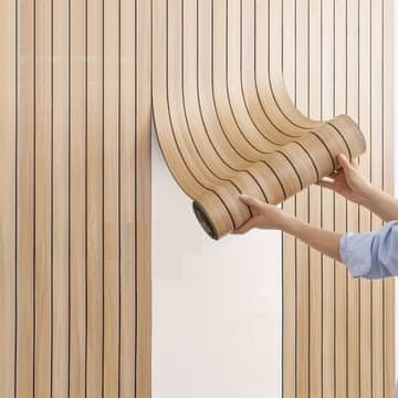 3D samoljepljiva vodootporna zidna ploča od vinilnih letvica 0,4x3m