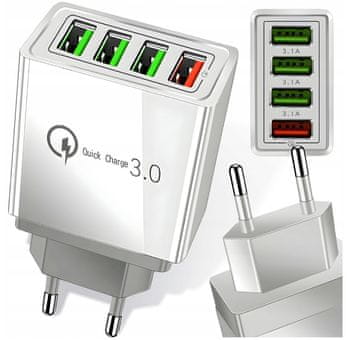 Punjač za napajanje 4x USB Quick Charge 3.0 brzo punjenje uređaja