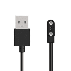 HURTEL 2-pinski magnetski punjač od 2,8 mm za pametne satove od 60 cm - crni