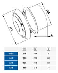 Awenta 125 mm stropni difuzor za ispuh/usis