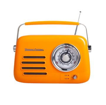 Bluetooth radio s metalnom ručkom Vintage Cuisine Orange Shiny