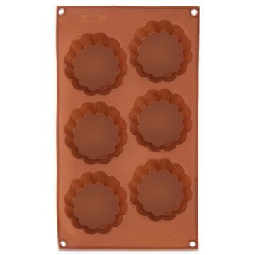 Orion Smeđi silikonski kalup za kolačiće u obliku cvijeta 30x17,5x3 cm