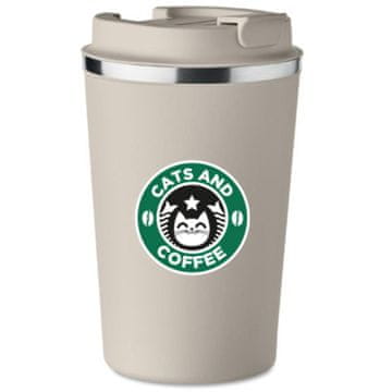 Premium termo šalica s printom CATS COFFEE 350 ml KT_079