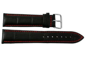 Pacific REMEN 22 MM XL W102L CROCODILE crni remen, crveni šavovi