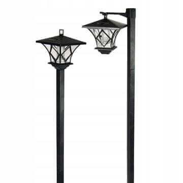 Solarna vrtna lampa, crna, 150 cm, sa senzorom sumraka