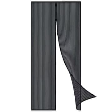 Vilde Crna mreža za komarce za vrata s magnetom 212x100 cm