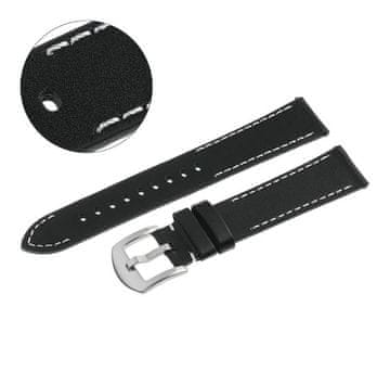 Pacific REMEN 22 MM W54L GLATKI crni remen, bijeli šavovi