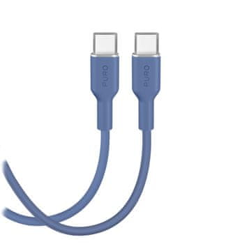 Puro USB-C 60W 1,5m fleksibilni kabel s ikonom - plavi