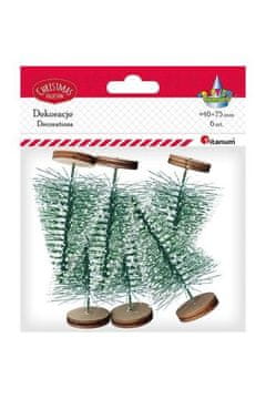 Božićna drvca prekrivena snijegom 7x4cm Set od 6 elegantnih ukrasa za