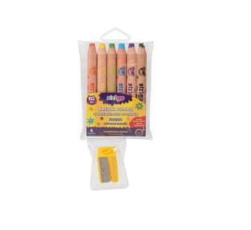 Jumbo olovke u drvenoj kutiji, grafitne 8 mm, 6 kom + šiljilo Srtigo