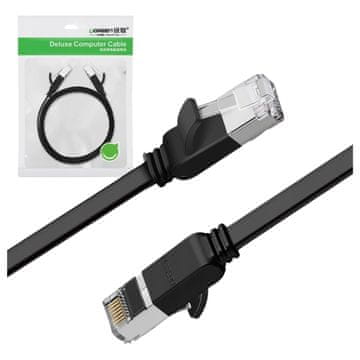 Ugreen Ugreen plosnati kabel internetski mrežni Ethernet patchcord RJ45 Cat 6 UTP 1000 Mbps 1 m crni (NW101 50184)
