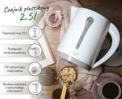 Adler Adler AD 1244 električni kuhalo za vodu, 2.5 L, bijela/plava, 2200 W
