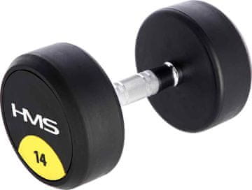 14 kg HMS HG PRO bučica - gumena bučica za trening snage kod kuće i u teretani