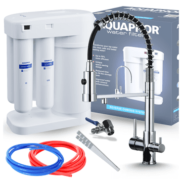 Aquaphor Morion 101S RO set filtera za pitku vodu + trosmjerna kuhinjska slavina SOLID SPRING CHROME