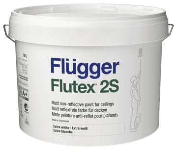 Flugger Flutex 2S mat boja za stropove, super pokrivna boja bez pruga, bijela 0,75 l