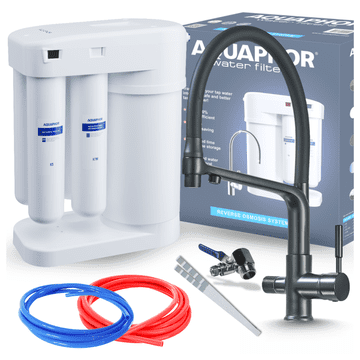 Aquaphor Morion 101S RO set filtera za pitku vodu + FLEKSIBILNA trosmjerna kuhinjska slavina - crna