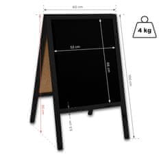 Klasična M drvena ploča (60x100 cm) - crna