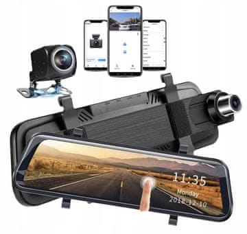 661 Automobilski video snimač u retrovizoru s kamerom za vožnju unatrag 2 u 1 Wi-Fi aplikacija