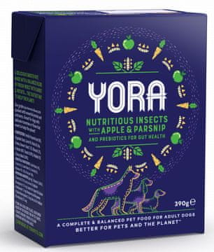 YORA Dog | Mokra hrana za pse s insektima 58% - Hrana za insekte s pastrnjakom i jabukom 390 g