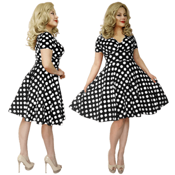 PIN UP haljina s točkicama, PROIZVOD IZ POLJSKE, midi rasklopljeni retro PIN UP haljina s točkicama, PROIZVOD IZ POLJSKE, midi rasklopljeni retro L