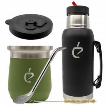 Un Mate MateGo set za yerba mate: Termolid DualFlow, termos, bombilla, matero