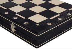 Dory Duże Szachy drewniane AMBASADOR CZARNE 54x54cm eleganckie