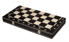 Dory Duże Szachy drewniane AMBASADOR CZARNE 54x54cm eleganckie