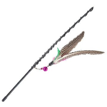 ORO Štap za pecanje s perjem i zvonom na gumici | Crni 48cm - Crni štap za pecanje 48cm