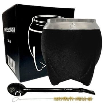 Un Mate Crni TORPEDO set za yerba mate od a: INOX tikva, bombilla