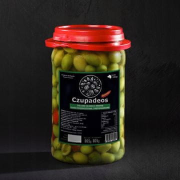 Španjolske masline CHUPADEOS 865g - TAPAS, lagano zgnječene, začinjene