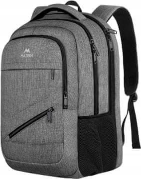 Matein ruksak za prijenosno računalo 15,6" s 3 pretinca, poslovni, urbani, SIVI 1035