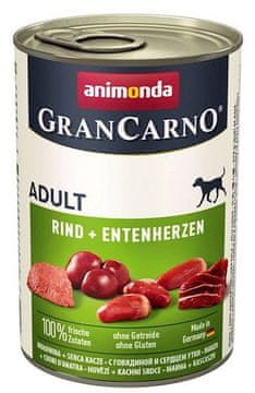 Animonda | Gran Carno | Hrana za pse - konzerva od 400 g - Govedina + Pačja srca 400 g