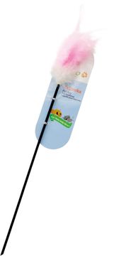 | Igračka za mačke | Štapić s perjem roza 50/10cm - Štapić s perjem roza 50/10cm